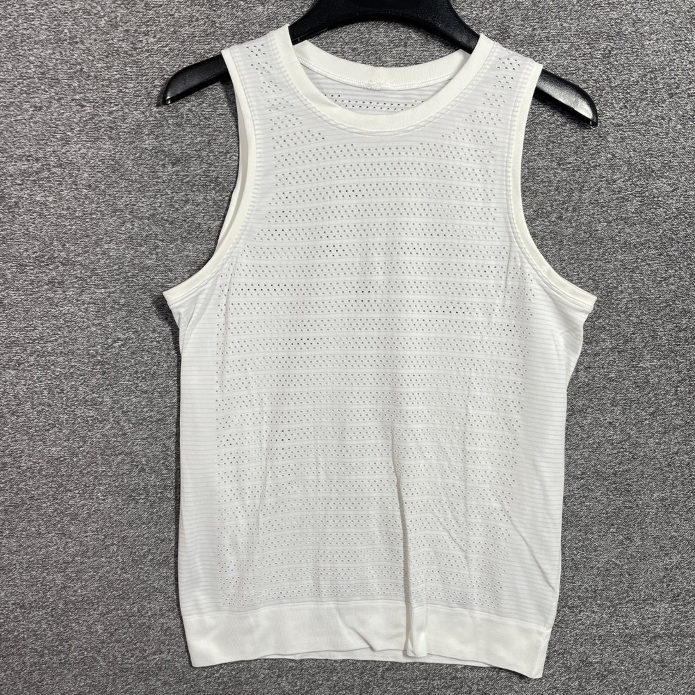 Lululemon Swiftly Tech Racerback Tank Top White Mesh Athletic Size 6